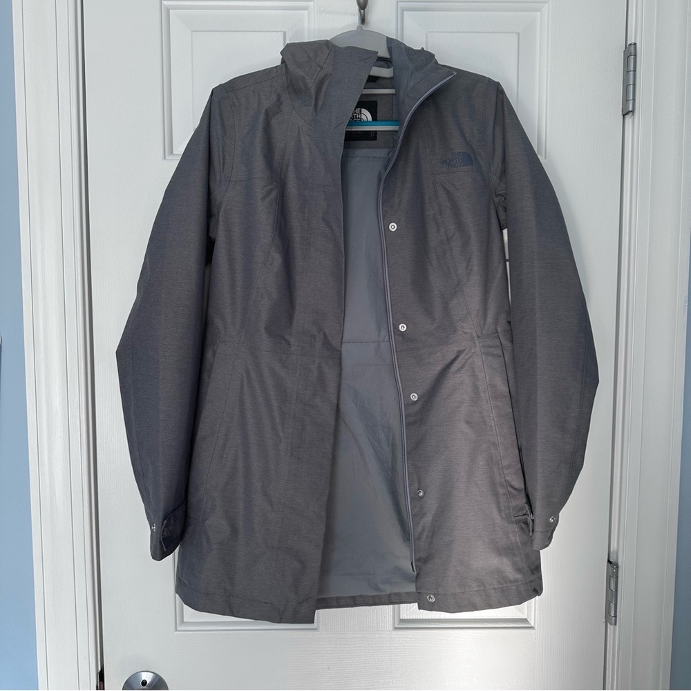 The North Face Women's City Midi Trench Coat Jacket Medium Gray Heather Sz XS